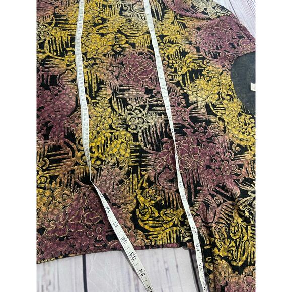 JM Collection Burnout Tunic Top Womens Plus 2X Floral Scoop Neck Stretch - Picture 6 of 10